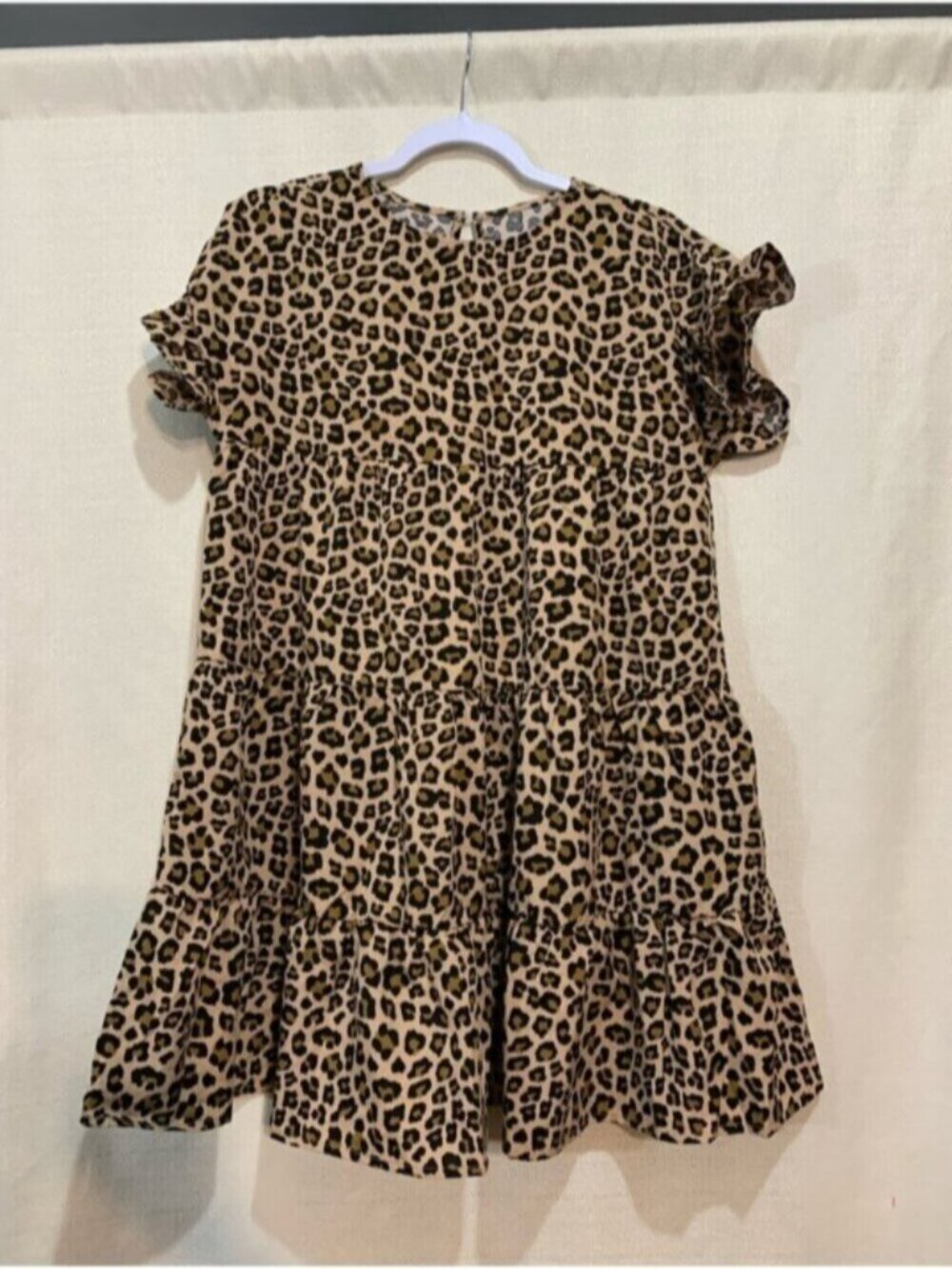 Leopard Print Tiered Casual Dress - Brown a2/71